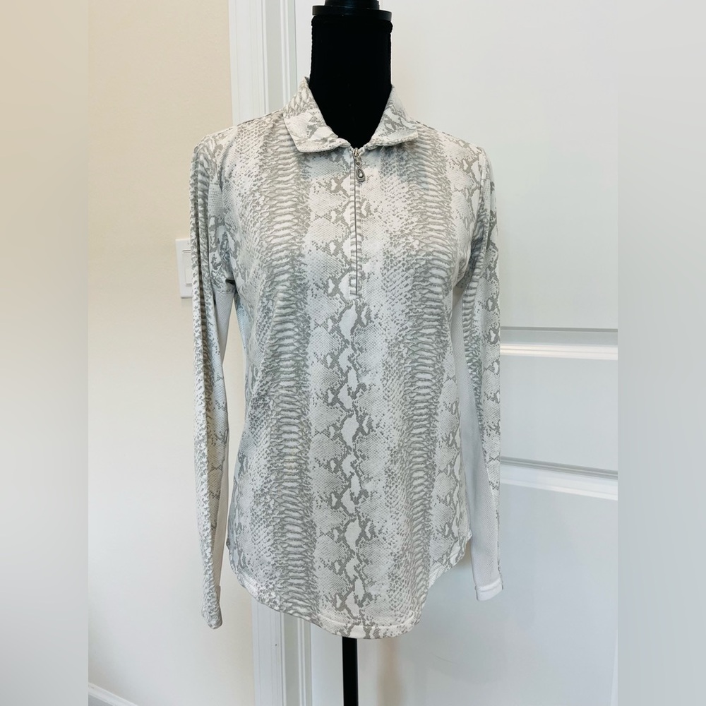 San Soleil Long Sleeve Snake Print Top